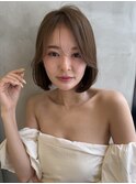 ミニウルフ×チェリーブラウン　［髪質改善/縮毛矯正］