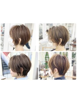 骨格や雰囲気に合わせたショートが得意です！白髪ぼかしハイライトや髪質改善縮毛矯正との相性も◎