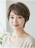 白髪ぼかしハイライトブリーチミルクティーベージュ