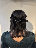 ヘアアレンジ/ハーフアップアレンジ/ミディアムパーマ