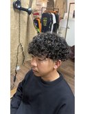 プードルパーマ　メンズパーマ　メンズカット　ケアパーマ