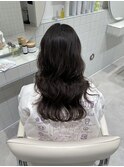 ロング_コテ巻き風パーマ_レイヤーカット