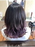 ラベンダーピンク×外ハネミディ