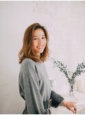 大人かわいい♪セミウェットウェーブ♪ココアブラウン