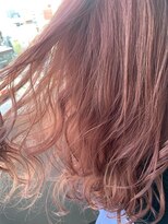 ジーナ 福岡天神(Zina)&nbsp;小顔セミウェットウェーブピンクベージュハイライトカラー