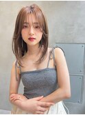 mowen×シースルーバング×顔周りレイヤー×ストレート 韓国風