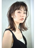 外ハネミディアム/顔まわりレイヤーカット/黒髪/30代40代50代