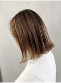 ■アッシュカラーグレージュハイライトレイヤーカット