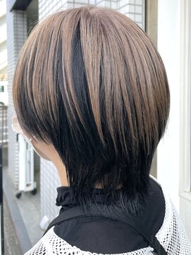 ジェムヘアスタジオ 湘南平塚南口店(Gem Hair Studio) ショートウルフ×アンブレラカラー【Gem 神原】