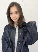 "久保田"ナチュラルレイヤーカットブリーチなしアッシュブラウン