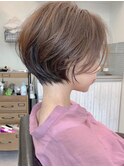 前髪あり小顔つや髪顔まわり簡単スタイリングショートボブS39