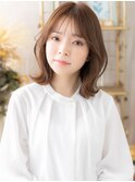 大人ガーリーミディアムレイヤー外ハネパーマh3志木20代30代40代