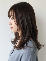 シア(XIA)&nbsp;ナチュラルセミディ/ゆるふわ/顔まわりレイヤー/ココアベージュ