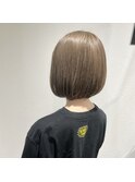 ダブルカラー/ベージュ/ハイトーン/ボブ/ストレート
