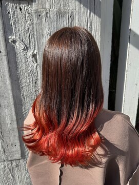 アン(Hair make un) グラデーションオレンジ♪