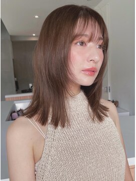タス(tas) ミディアムレイヤー/顔周りレイヤー/チョコレートカラー