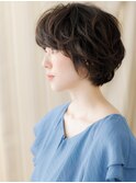 グレージュ抜け感ウェーブパーマフェザーショートZ志木30代40代