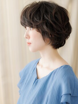 カバーヘア ブリス 志木南口駅前店(COVER HAIR bliss) グレージュ抜け感ウェーブパーマフェザーショートZ志木30代40代