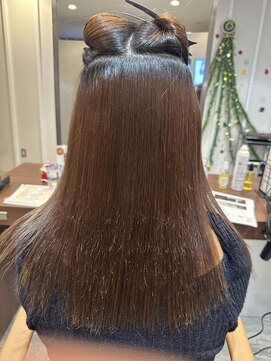 エイクス ヘア デザイン×美髪クリニック 千葉(AQs hair design) くびれヘア/アプリコットオレンジ/夏/髪質改善[千葉駅]