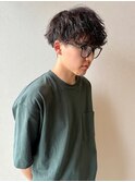 松本波巻きスパイラルパーマシャドウパーマメンズセンターパート