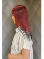 レオクマ 長野(REOKUMA)&nbsp;レッドカラー/ウルフカット/くびれヘア／夏のヘアアレンジ