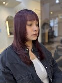 ブリーチありバイオレットカラー×ハイレイヤースタイル