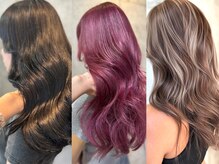 オリーブグリーン シャドールーツ チョコレートブラウン サイドポニー ヘイリーボブ ココアグレ-【千葉】