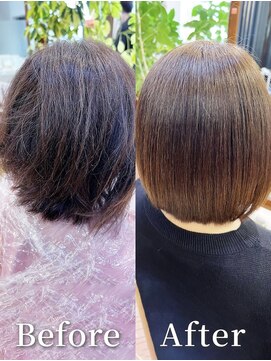 ビーポッシュ ジャスパー店(Be Posh) 20代30代40代◎冬の髪質改善ストレートボブ