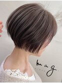 【mag  ginza】立体感丸みショートボブ×ハイライトカラー