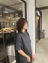 ナンバー(number+)&nbsp;20代30代大人可愛いロングウルフくせ毛パーマラベンダーベージュ