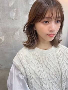 エレノア トーキョー 恵比寿(ELEANOAH TOKYO) 韓国風顔まわりカット(くすみブルー デジタルパーマ)