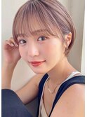 透明感グレージュカラー×束感ショート×小顔矯正立体カット