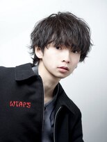 アルファ 新宿(alpha)&nbsp;フェザーパーマ/ブルーブラック/刈り上げセンターパート[新宿]