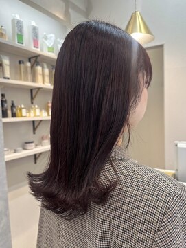 ポジ(poji) ピンクブラウン　艶髪　髪質改善　韓国風　顔まわり　顔周り