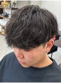 波巻きパーマツイストスパイラルパーマメンズマッシュパーマ
