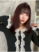 ラベンダーブラウン　透明感カラー　レイヤーカット