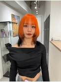 くびれヘア/アプリコットオレンジ/夏のヘアアレンジ/渋谷