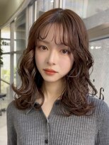メゾンアクア 表参道(Maison ACQUA)&nbsp;+小顔ミディアムパーマミディアム/デジタルパーマボブパーマ前髪