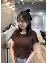 ルディー バイ ヘアーポケット(rudii by HAIR POCKET)&nbsp;オリーブグレージュ×黒リボン