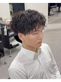 ツイストスパイラルパーマセンターパート