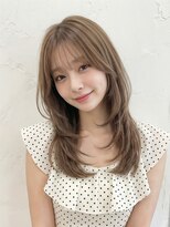 シュガーアンドソルト 垂水(SUGAR&SALT)&nbsp;【ミルクブラウン】くびれセミロングレイヤー×透けバング