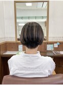 白髪を生かしたブリーチなしアンブレラカラー(白髪率50%以上)