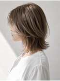 【HEY 松本】ミディアムウルフ×ミルクティーベージュ