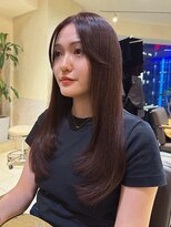 ヘアリゾート粋 ティガ 池袋店(tiga)&nbsp;透明感深みブラウン/レイヤーカット/ロング/顔まわりカット