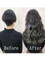 あるじゃんすー 梅田店&nbsp;グレーブラック#シールエクステ#アッシュブラック#美髪#梅田