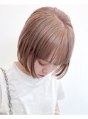 ナチュラルボブショートミニボブダブルカラーハイライトブリーチ