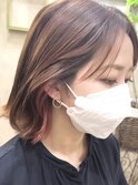 【コトノハ】インナーカラーカジュアル秋カラー暖色系艶ピンク