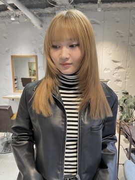 コフィー バイ メルト 吉祥寺(cofy by melt) 【中澤彩乃】顔まわりレイヤーカットフルバング前髪ブリーチ