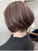 白髪ぼかし/イメチェンヘアスタイル/前髪カタログ/ショートボブ