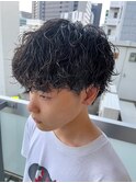 波巻きパーマツイストスパイラルパーマメンズカット名駅名古屋
